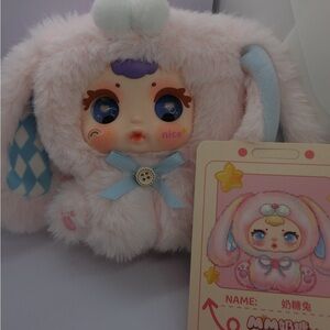 Mm Milk Candy Cute Pet Mysterious Cute Plush Bunny Doll with Blue and Pink